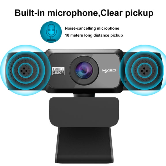 HXSJ S5 1080P Adjustable HD Video Webcam PC Camera with Microphone(Black)