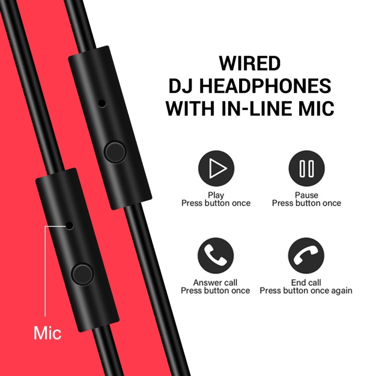 OneOdio A71M Head-mounted Noise Reduction Wired Headphone with Microphone(Black)