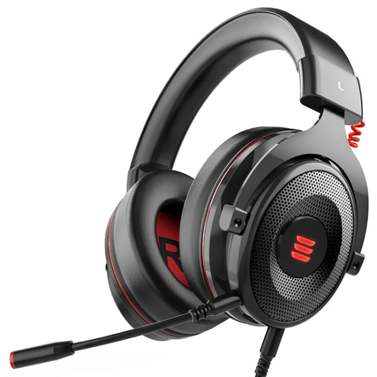 EKSA E900 Pro 7.1 Gaming Wire-Controlled Head-mounted USB Luminous Gaming Headset with Microphone(Black)