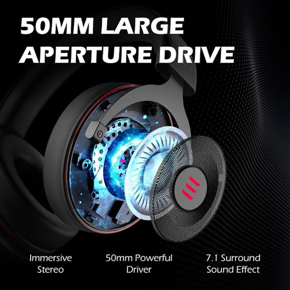 EKSA E900 Pro 7.1 Gaming Wire-Controlled Head-mounted USB Luminous Gaming Headset with Microphone(Black)