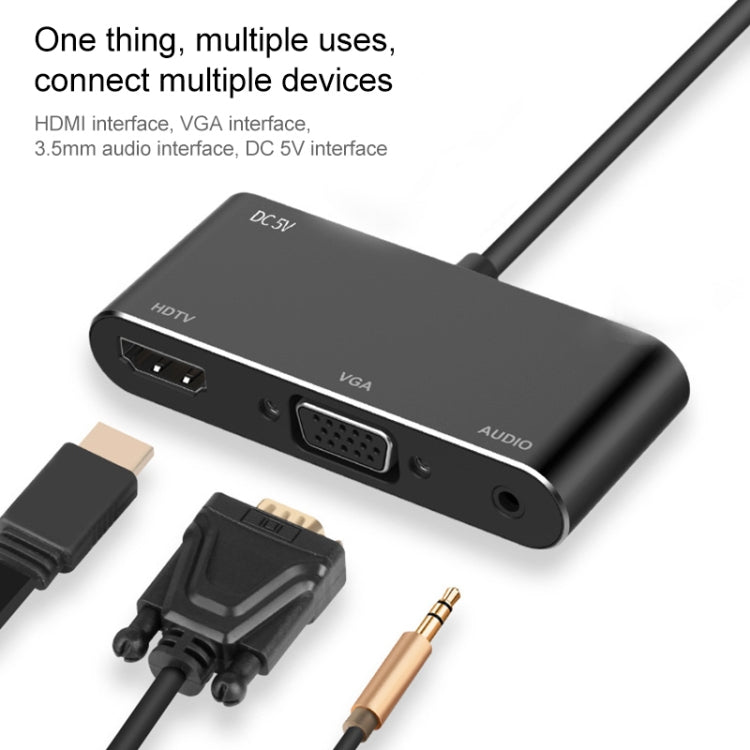 7585B 3 in 1 Micro USB / 8 Pin / Type-C to VGA / HDTV / AV Adapter Mobile HD Screen Player (White)