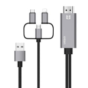 Onten OTN-7537A 3 in 1 1080P Mobile HD Screen Player Adapter Cable(Grey)