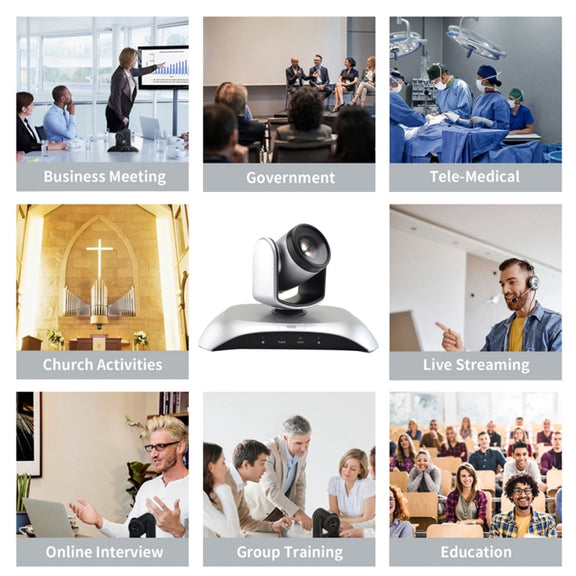 YANS YS-H13UH USB HD 1080P 3X Zoom Wide-Angle Video Conference Camera with Remote Control(Silver)