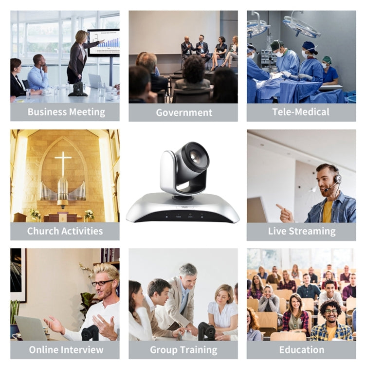 YANS YS-H13UH USB HD 1080P 3X Zoom Wide-Angle Video Conference Camera with Remote Control(Silver)