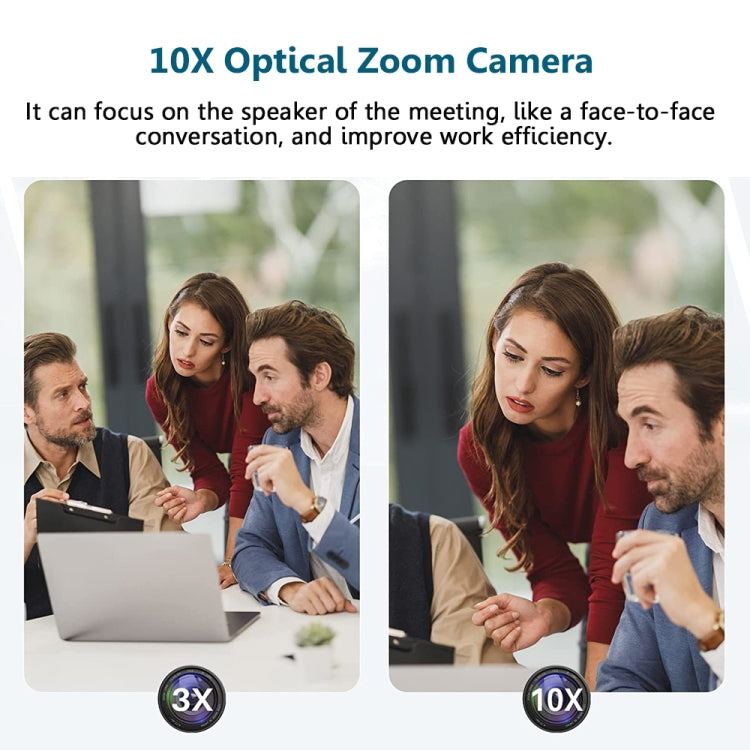 YANS YS-H210U USB HD 1080P 10X Zoom Lens Video Conference Camera with Remote Control, US Plug(Grey)