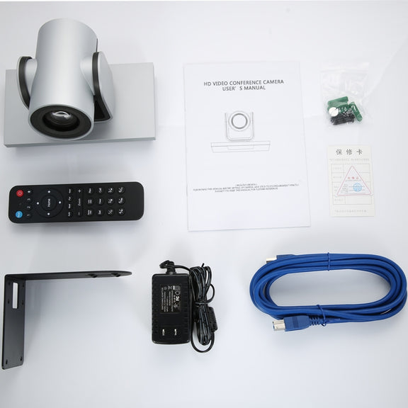 YANS YS-H23U USB HD 1080P 3X Zoom Wide-Angle Video Conference Camera with Remote Control, US Plug (Grey)
