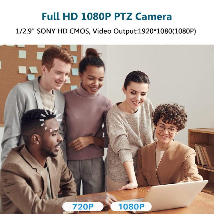 YANS YS-H23U USB HD 1080P 3X Zoom Wide-Angle Video Conference Camera with Remote Control, US Plug (Grey)