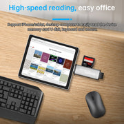 118 2 in 1 USB + 8 Pin Interfaces USB Flash Disk / Memory Card OTG Card Reader for IOS System Mobile Phone / Computer (Light Grey)