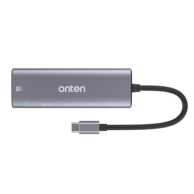 Onten OT-95123 5 in 1 Multifunctional Type-C + USB + HDMI Docking Station, Cable Length: 145mm(Silver)