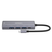 Onten OT-95123 5 in 1 Multifunctional Type-C + USB + HDMI Docking Station, Cable Length: 145mm(Silver)