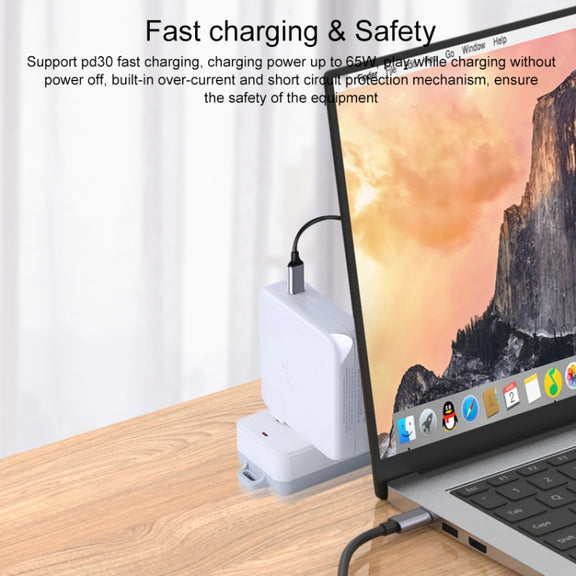 Onten OT-95123 5 in 1 Multifunctional Type-C + USB + HDMI Docking Station, Cable Length: 145mm(Silver)