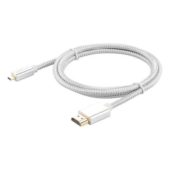 ULT-unite Gold-plated Head HDMI Male to Micro HDMI Male Nylon Braided Cable, Cable Length: 2m(Silver)