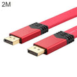 4K 60Hz DisplayPort 1.2 Male to DisplayPort 1.2 Male Aluminum Shell Flat Adapter Cable, Cable Length: 2m (Red) -  by PMC TechLife | Online Shopping South Africa | PMC TechLife | Buy Now Pay Later Mobicred