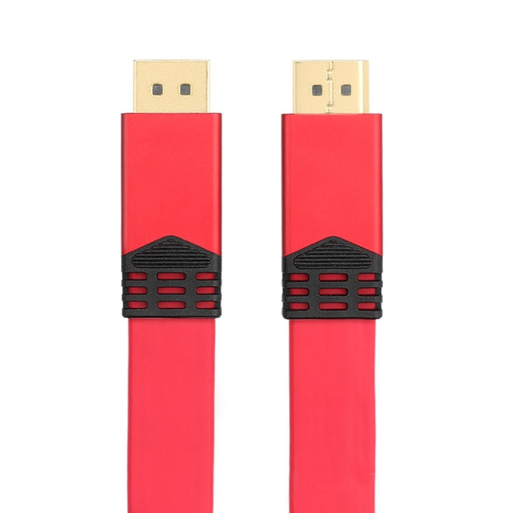 4K 60Hz DisplayPort 1.2 Male to DisplayPort 1.2 Male Aluminum Shell Flat Adapter Cable, Cable Length: 2m (Red)