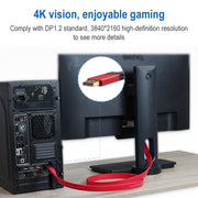 4K 60Hz DisplayPort 1.2 Male to DisplayPort 1.2 Male Aluminum Shell Flat Adapter Cable, Cable Length: 2m (Red)