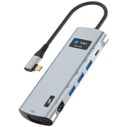 Z261 12 in 1 Elbow USB-C/Type-C to USB MST Smart Docking Station HUB Adapter