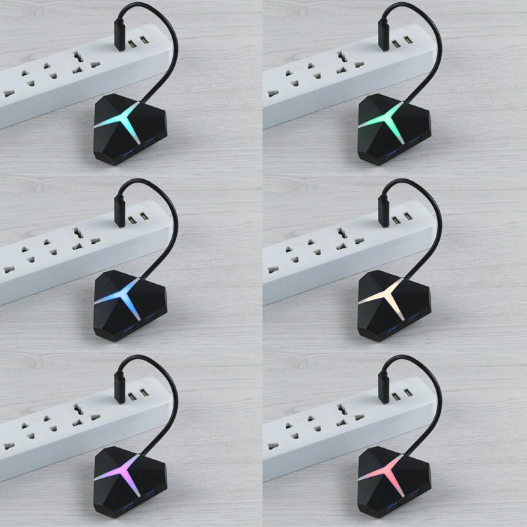 5Gbps Super Speed 4 Ports USB 3.0 HUB Adapter, Cable Length: about 20cm(Black)