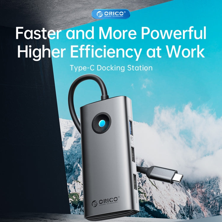 ORICO PW11-6P Type-C / USB-C 6-in-1 5Gbps Multifunction Docking Station (Silver)