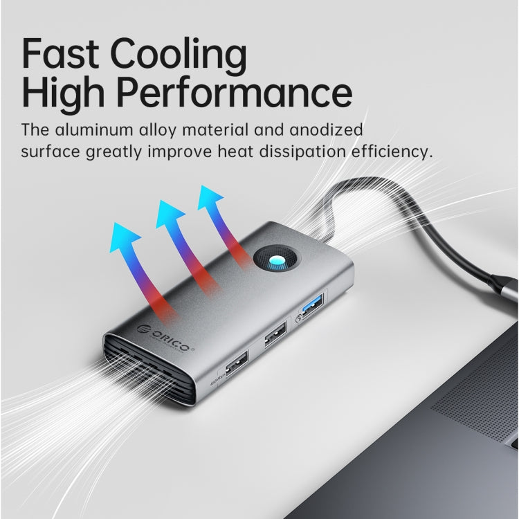 ORICO PW11-6P Type-C / USB-C 6-in-1 5Gbps Multifunction Docking Station (Silver)