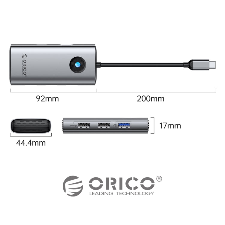 ORICO PW11-6P Type-C / USB-C 6-in-1 5Gbps Multifunction Docking Station (Silver)