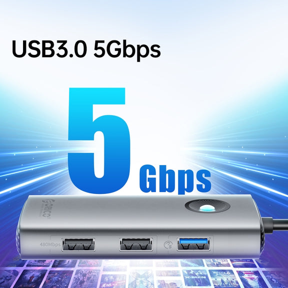 ORICO PW11-6P Type-C / USB-C 6-in-1 5Gbps Multifunction Docking Station (Silver)
