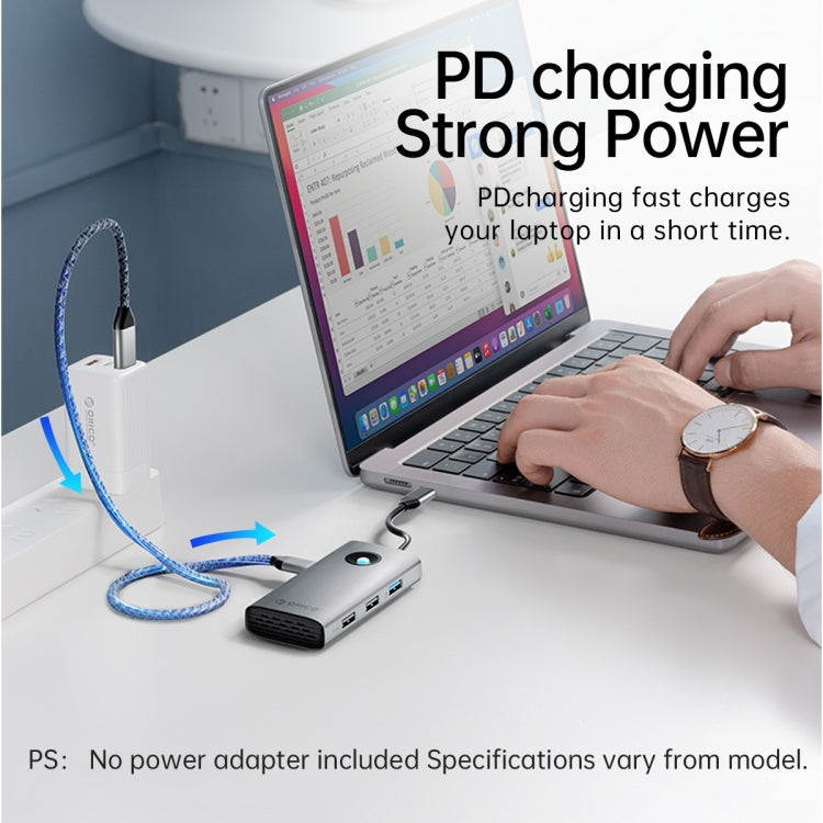 ORICO PW11-6P Type-C / USB-C 6-in-1 5Gbps Multifunction Docking Station (Silver)