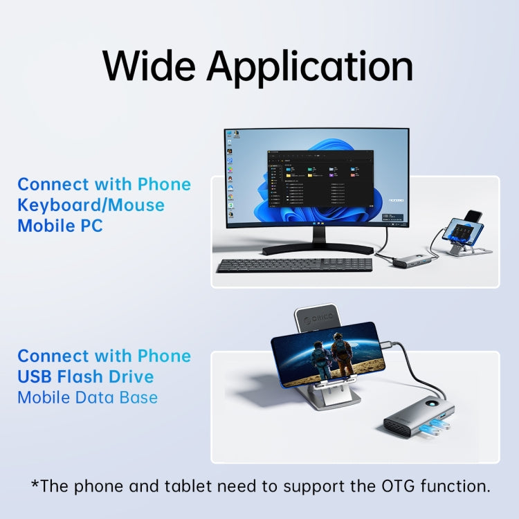 ORICO PW11-6P Type-C / USB-C 6-in-1 5Gbps Multifunction Docking Station (Silver)