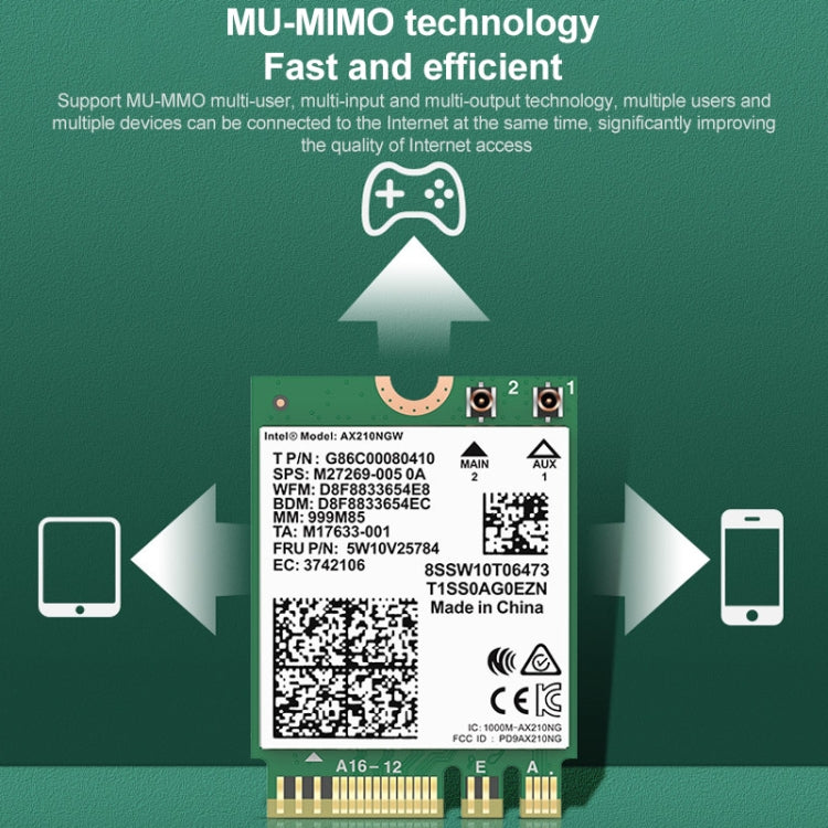 COMFAST AX210 vPro-M 5374Mbps Bluetooth 5.2 Tri-band Wireless Network Card