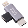 USB-C / Type-C Female to 8 Pin Male + USB-C / Type-C Male Converter - Converter & Adapter by PMC TechLife | Online Shopping South Africa | PMC TechLife | Buy Now Pay Later Mobicred