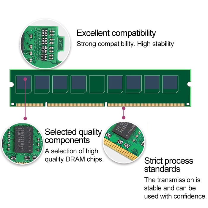 JingHai 1.5V DDR3 1333 / 1600MHz 4GB Memory RAM Module for Desktop PC