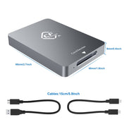 Rocketek CR325 USB3.1 Gen2 CFexpress Type B Card Reader (Silver Grey)