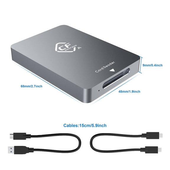 Rocketek CR325 USB3.1 Gen2 CFexpress Type B Card Reader (Silver Grey)