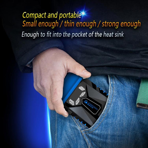 Ice Troll 5 COOLCOLD Portable Laptop Cooling Fan Air Cooler Speed Adjustable High Performance Notebook Fan Cooler Controller, AC 220V(Black)