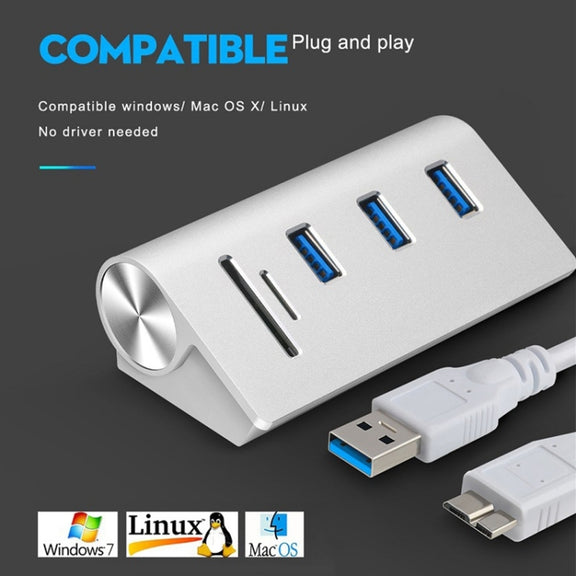 Rocketek HUB-3PC2 High Speed USB 3.0 Splitter HUB Adapter (White)