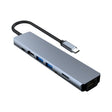 7 in 1 RJ45 + SD/TF + USB 3.0 x 2 + HDMI + PD to USB-C / Type-C HUB Adapter - USB HUB by PMC TechLife | Online Shopping South Africa | PMC TechLife | Buy Now Pay Later Mobicred