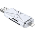 ADS-208 8 Pin+USB+Micro USB Multi-function Card Reader (Silver) -  by PMC TechLife | Online Shopping South Africa | PMC TechLife | Buy Now Pay Later Mobicred