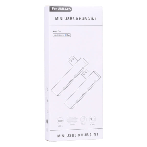 889R USB Male to Dual USB 2.0+USB 3.0 Female Adapter(Silver)