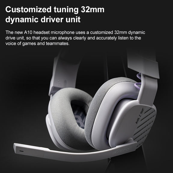 Logitech Astro A10 Gen 2 Wired Headset Over-ear Gaming Headphones (Grey)