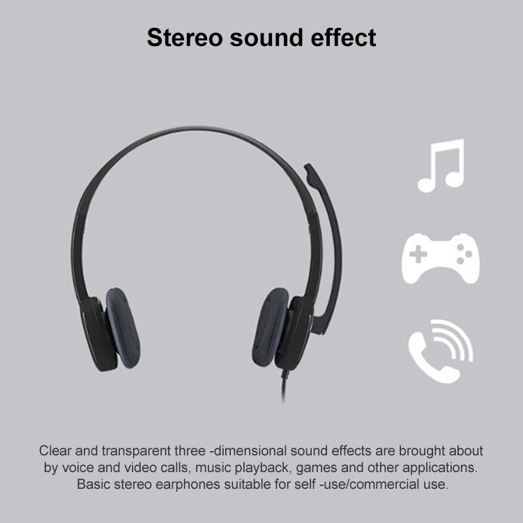 Logitech H151 Wired Headphone Single 3.5mm Earphone Gaming Headset Stereo with MIC
