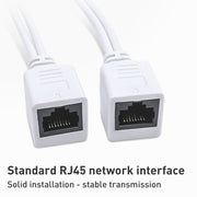 2 in 1 RJ45 POE Injector and Splitter Cable Set with 2.1x 5.5mm Female & Male DC Jack(White)