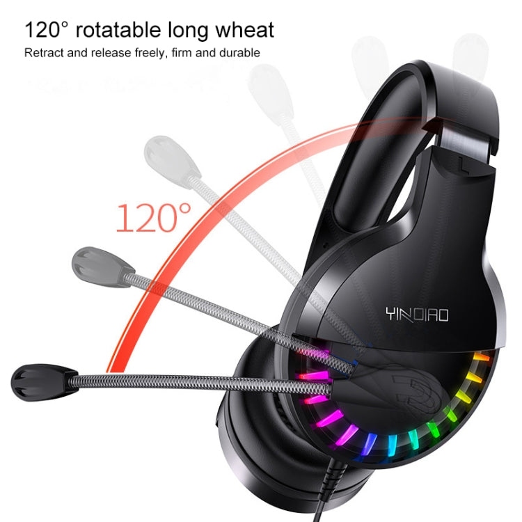 YINDIAO Q2 Head-mounted Wired Gaming Headset with Microphone, Version: Dual 3.5mm + USB(White)