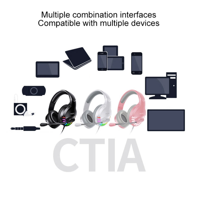 YINDIAO Q2 Head-mounted Wired Gaming Headset with Microphone, Version: Dual 3.5mm + USB(White)