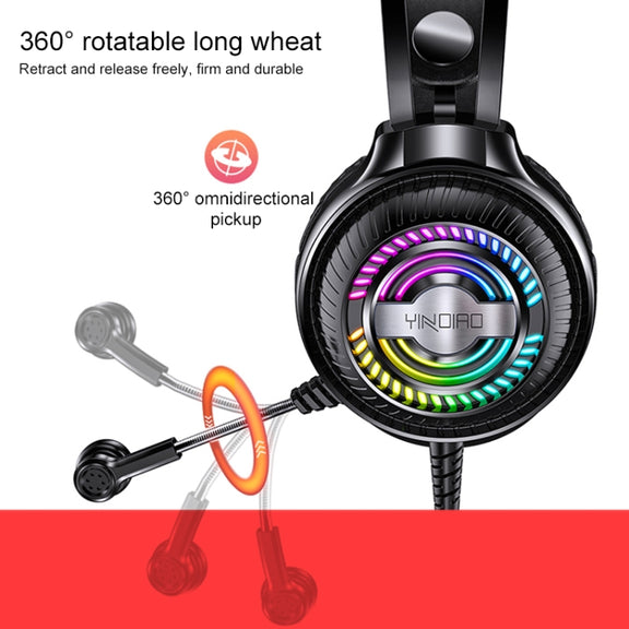 YINDIAO Q4 Head-mounted Wired Gaming Headset with Microphone, Version: Dual 3.5mm + USB(Black)