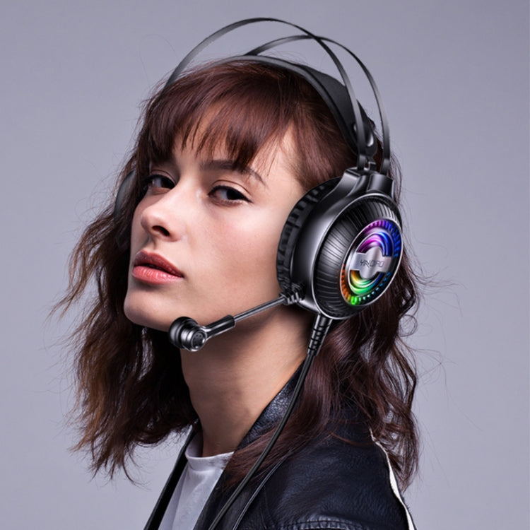 YINDIAO Q4 Head-mounted Wired Gaming Headset with Microphone, Version: Dual 3.5mm + USB(Black)
