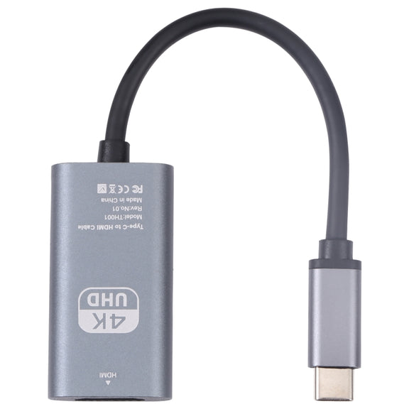 TH001 USB-C / Type-C Male to HDTV Female 4K UHD Adapter(Grey)