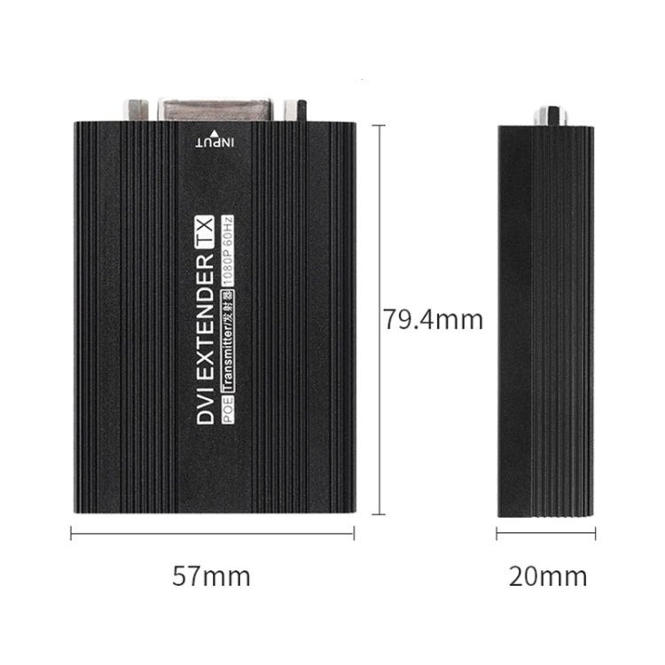 Measy DVI1815 DVI Extender Transmitter and Receiver Converter, POE Single Power Supply, Transmission Distance: 150m(EU Plug)