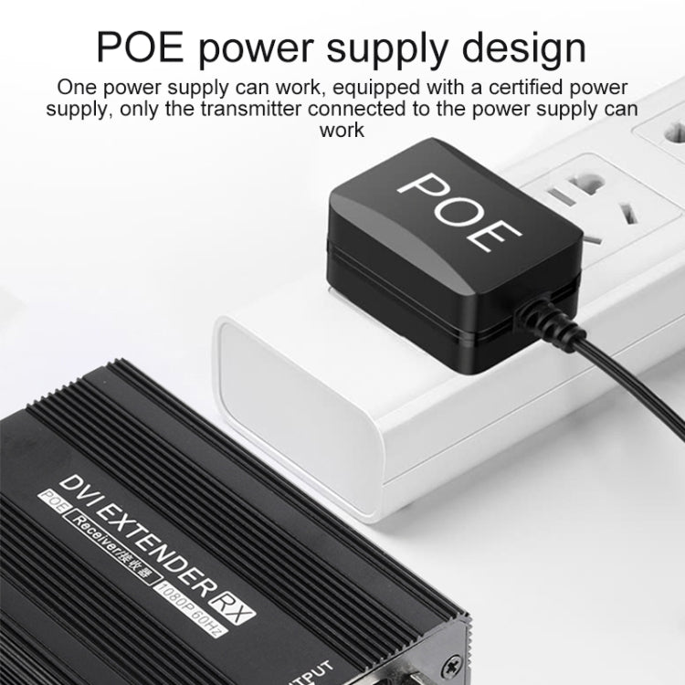 Measy DVI1815 DVI Extender Transmitter and Receiver Converter, POE Single Power Supply, Transmission Distance: 150m(EU Plug)