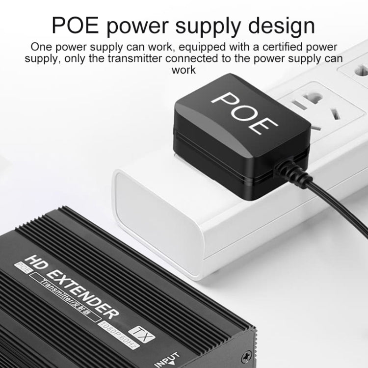Measy ET1820 HDMI Extender Transmitter and Receiver Converter, POE Single Power Supply, Transmission Distance: 200m(US Plug)