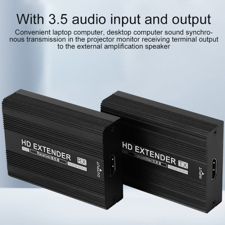 Measy ET1820 HDMI Extender Transmitter and Receiver Converter, POE Single Power Supply, Transmission Distance: 200m(EU Plug)