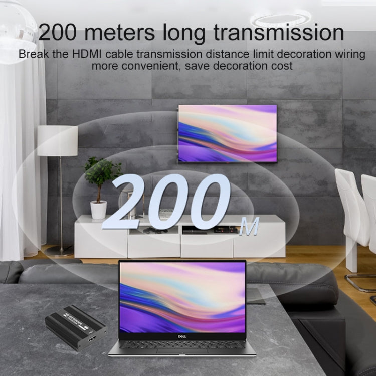 Measy ET1820 HDMI Extender Transmitter and Receiver Converter, POE Single Power Supply, Transmission Distance: 200m(EU Plug)